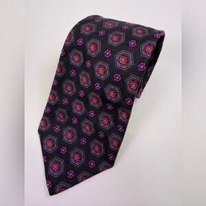 Robert Talbott Best of Class Silk Tie Black Geometric Floral Pattern Nordstrom